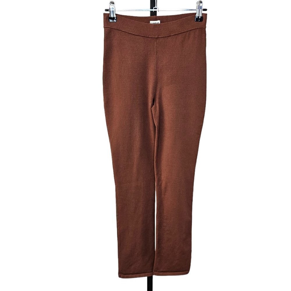 Aritzia Sunday Best  Ellie Pant High Waisted Knit Brown Size XXS